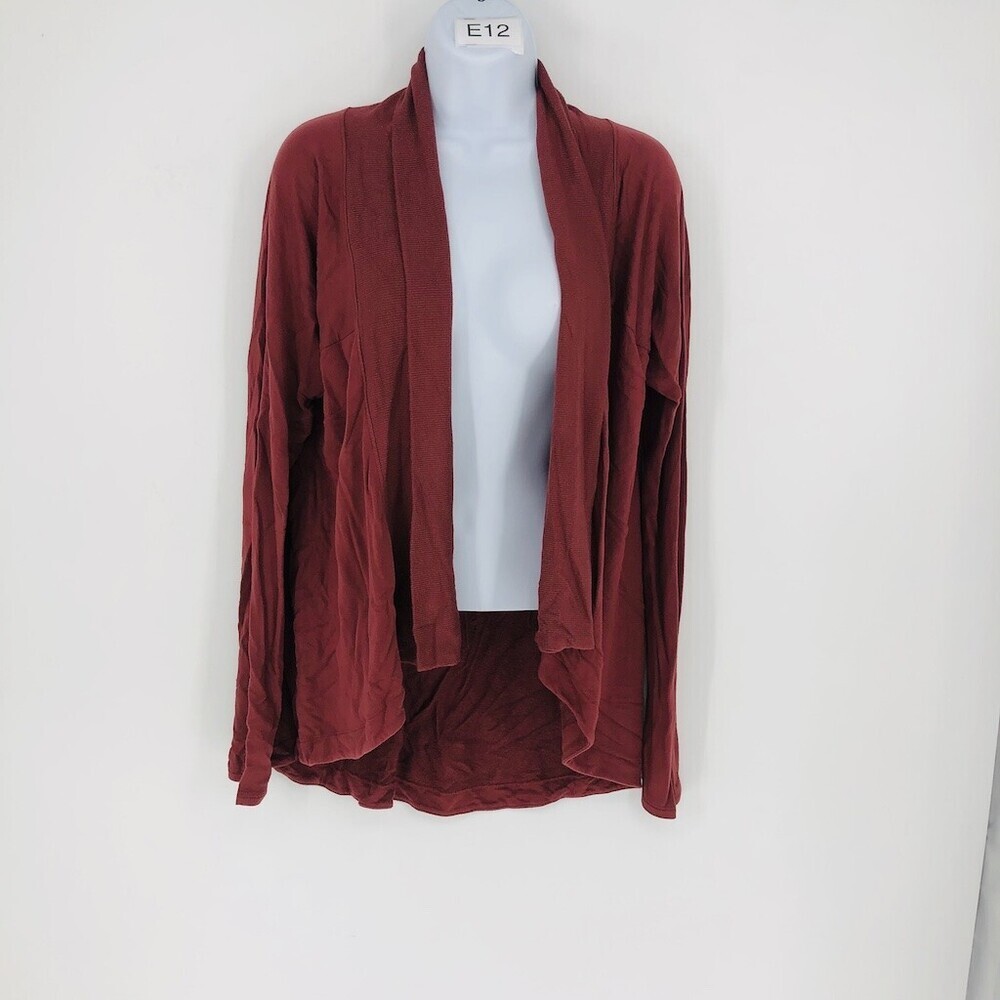 Athleta Women's Maple Red Nirvana Wear Two Ways Wrap Open Front Cardigan Size S